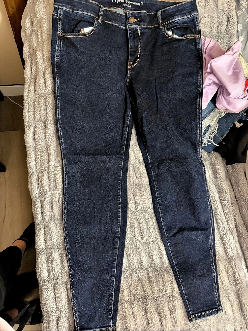 M jeans by Maurices Classic Skinny Mid Fit Mid Rise Jean Blue Waist 16L